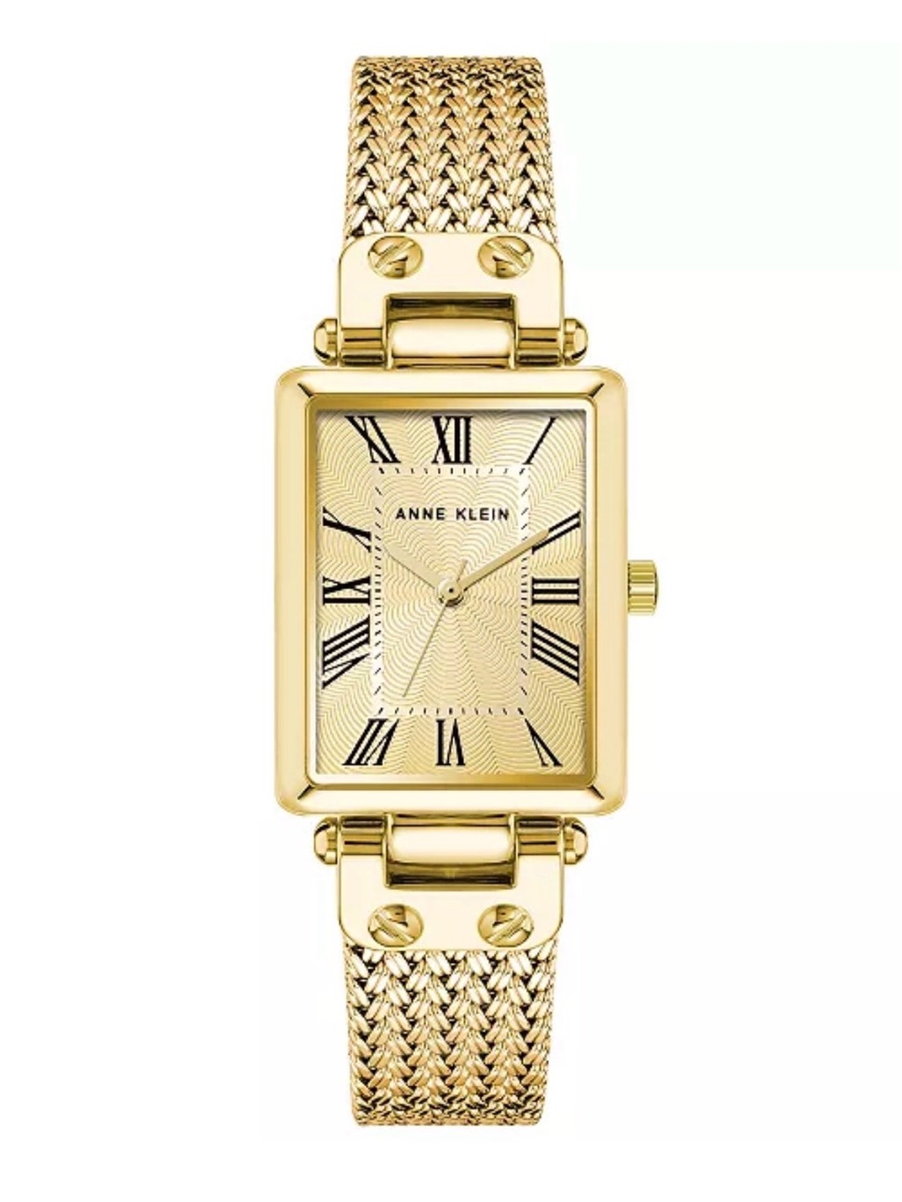 Anne Klein Three Hand Quartz Gold-tone Stainless Steel Band Watch, 21.5mm
